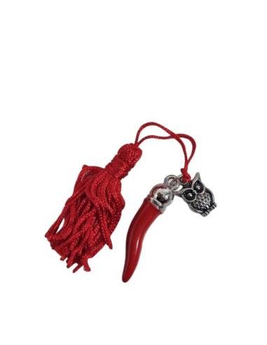 Bomboniere laurea corni napoletani con gufetto in acciaio