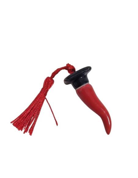 Bomboniere laurea corno napoletano tocco nero in ceramica