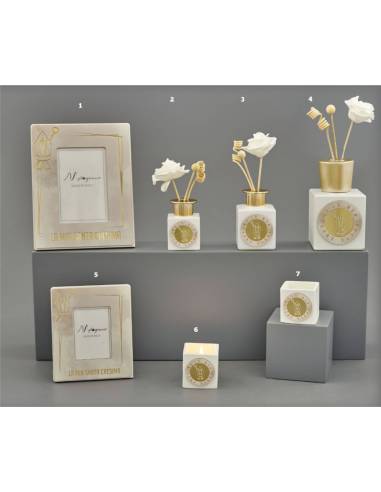 Bomboniere eleganti mitra e bastone Melograno dettagli dorati shop online