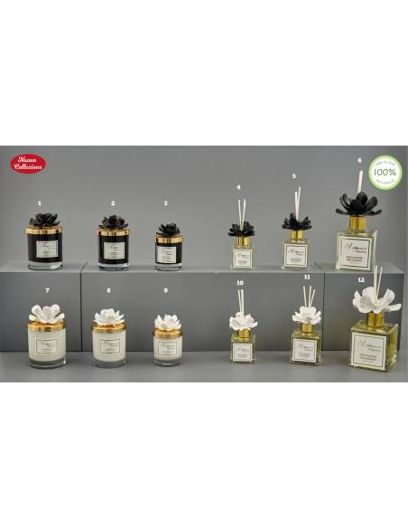 Diffusore ambiente e candele Melograno in vetro fiore ceramica shop online