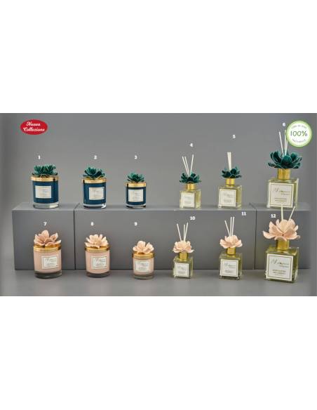 Bomboniere vetro candela profumata e diffusori Melograno Made in Italy