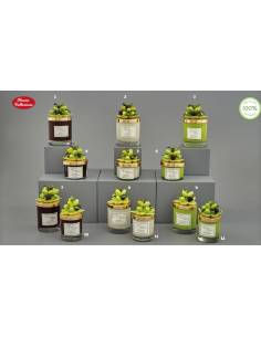 Bomboniere tema ulivo Melograno candele profumate con tappo dorato shop online
