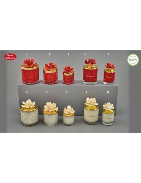 Candele profumate particolari in vetro Melograno Made in Italy