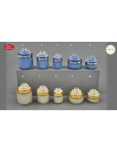 Bomboniere tema mare candele diamond Melograno corallo in ceramica