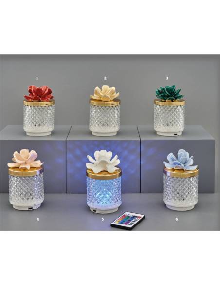 Bomboniere utili lampade led diamond Melograno fiore in ceramica