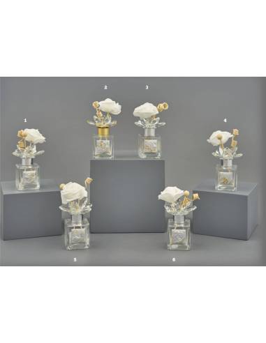 Profumatori per ambienti Melograno in vetro decoro fiore cristallo Made in Italy