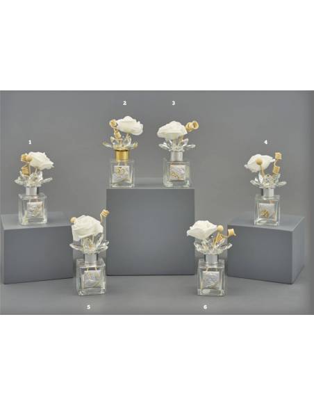 Profumatori per ambienti Melograno in vetro decoro fiore cristallo Made in Italy