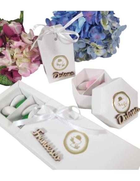 Scatole portaconfetti Comunione degustazione confetti calice dorato