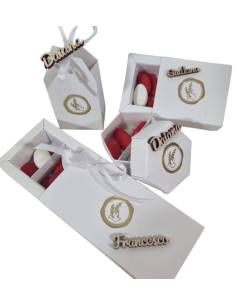 Scatole portaconfetti Cresima degustazione confetti colomba dorato