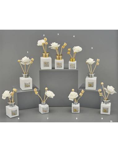 Profumatori bomboniere particolari Melograno placca quadrata Made in Italy