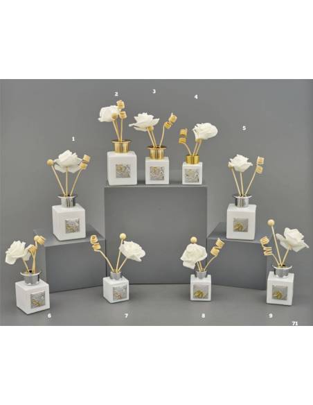 Profumatori bomboniere particolari Melograno placca quadrata Made in Italy