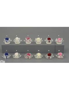 Bomboniere cristallo fiore rose colorate Melograno lampada led Made in Italy