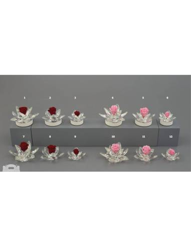 Bomboniere particolari ed eleganti Melograno rose con petali cristallo offerte online