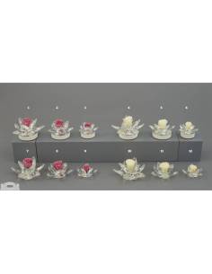 Lampade led fiori rose colorate petali in cristallo Melograno Made in Italy