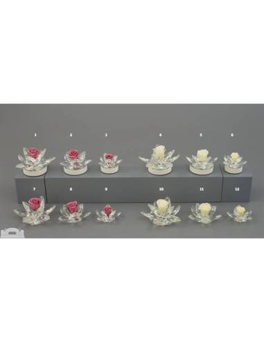 Lampade led fiori rose colorate petali in cristallo Melograno Made in Italy