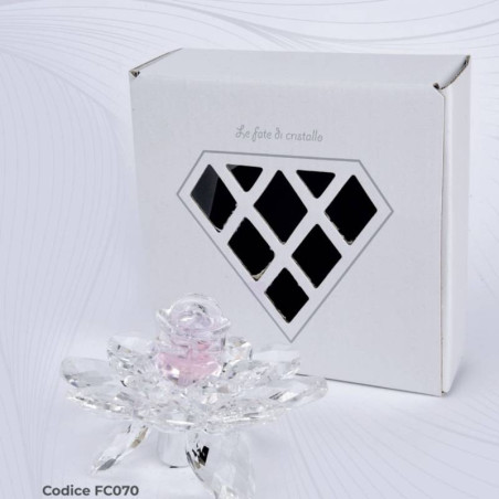 Bomboniere cristallo fiori eleganti scatola Le Fate di cristallo