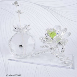 Profumatore ambiente bomboniere in cristallo decoro floreale Pierre Cardin