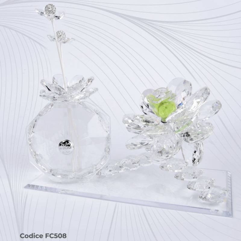 Profumatore ambiente bomboniere in cristallo decoro floreale Pierre Cardin