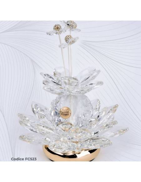 Diffusori ambiente bomboniere in cristallo base dorata Pierre Cardin