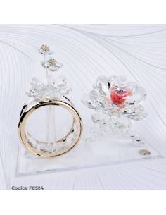 Profumatori bomboniere in cristallo eleganti fiore Pierre Cardin