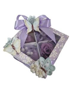 Bomboniere rosa stabilizzata lilla scatola degustazione