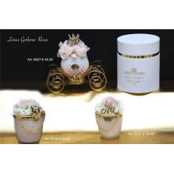 Bomboniere raffinate ed eleganti diffusore e candele Marechiaro Linea Gerbera rosa