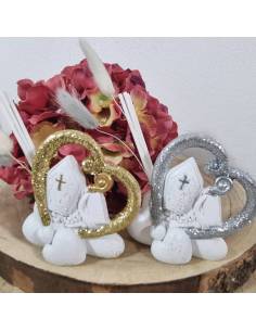 Bomboniere Harmony diffusori per ambienti Cresima cuore glitter mitra e bastone