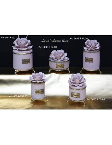 Diffusore ambiente Marechiaro bomboniere con fiore Linea Tulipano Rosa