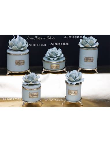 Profumatori bomboniere Marechiaro decoro floreale Linea Tulipano sabbia