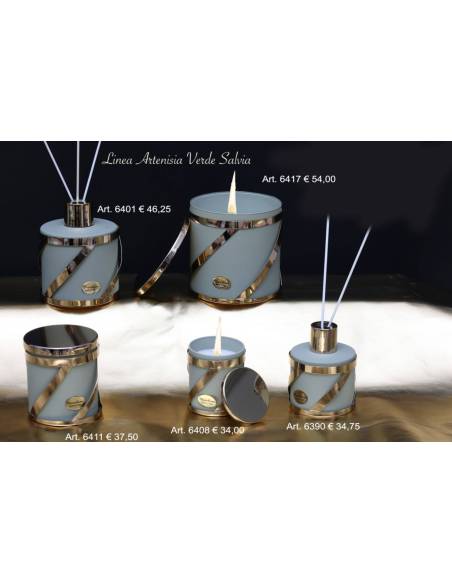 Diffusori per ambienti e candele Marechiaro bomboniere Linea Artenisia Verde Salvia