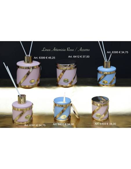 Bomboniere utili eleganti Marechiaro diffusori e candele Linea Artenisia Rosa Azzurro
