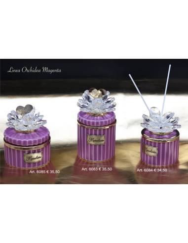 Bomboniere raffinate candele e profumatore ambiente Marechiaro Linea Orchidea Magenta