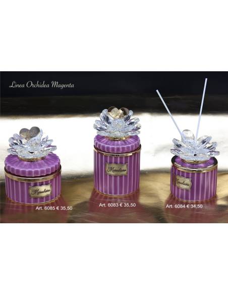 Bomboniere raffinate candele e profumatore ambiente Marechiaro Linea Orchidea Magenta