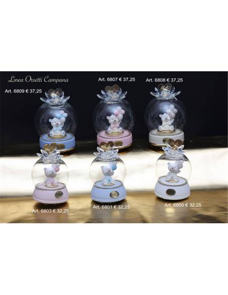 Bomboniere orsetto carillon Marechiaro Linea Orsetti Campana cuore personalizzato