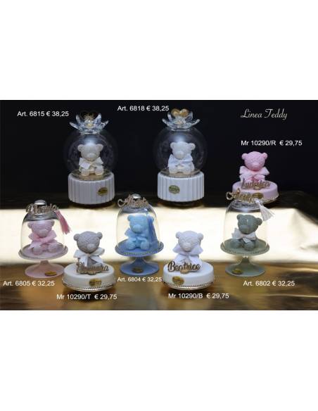 Bomboniere orsetti campana vetro Marechiaro Linea Teddy Made in Italy