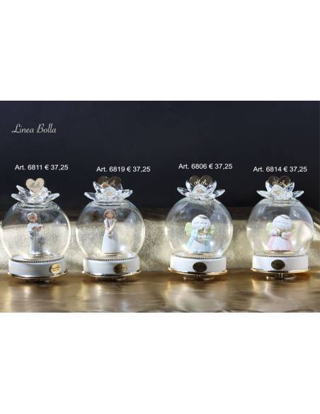 Carillon bomboniera in vetro angioletti Marechiaro personalizzati Made in Italy