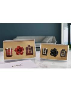 Bomboniere eleganti scatola diffusore e candela profumata fiore ceramica Melaverde