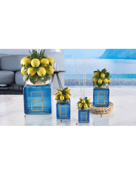 Profumatori per ambienti blu Melaverde tappo limoni in ceramica