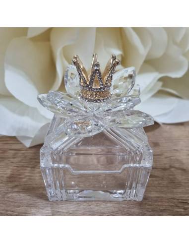 Bomboniere 18 anni corona portagioie fiori in cristallo