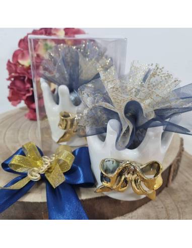 Bomboniere corone bianche e oro