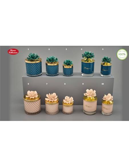 Candela profumata in vetro Melograno bomboniere Made in Italy