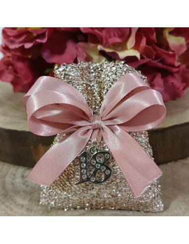 Bomboniere 18 anni ragazza sacchetto laminato rosa