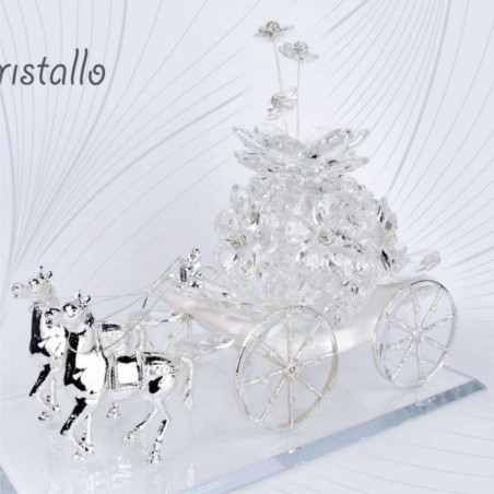 Profumatori per ambienti bomboniere in cristallo carrozze cavallo argentato Pierre Cardin