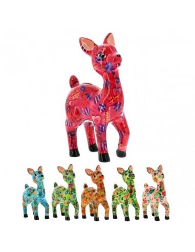 Bomboniere utili salvadanaio bambi Lilou in ceramica colorata