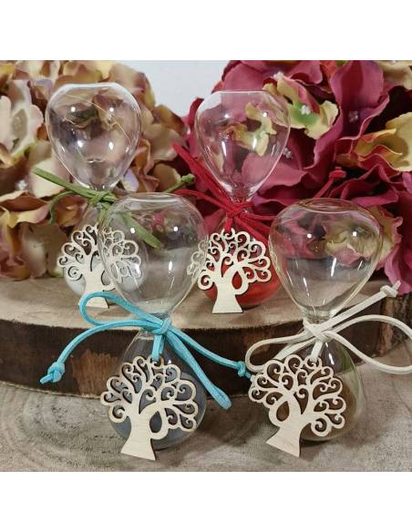 Bomboniere particolari clessidre con sabbia pendente albero della vita