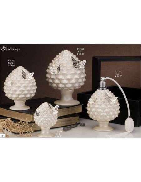 Bomboniere raffinate ed eleganti pigne Grace Design farfalle shop online