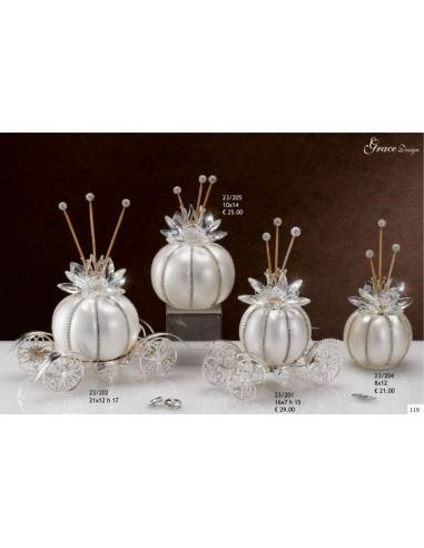 Profumatori bomboniere carrozze Grace Design dettagli argentati