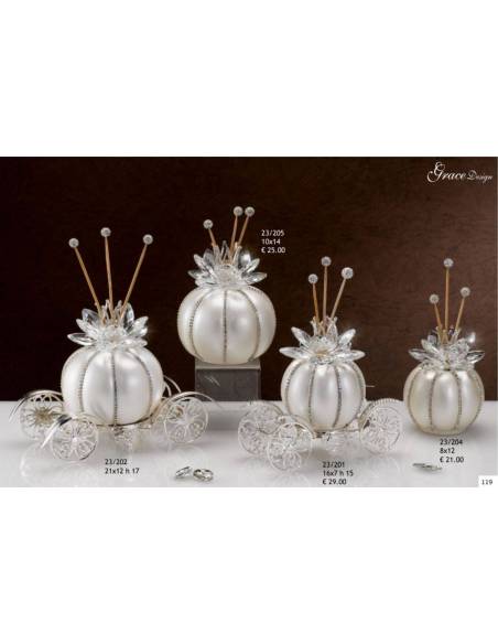 Profumatori bomboniere carrozze Grace Design dettagli argentati