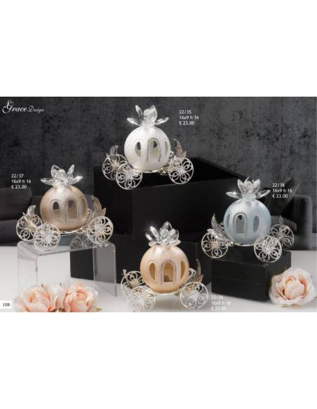 Bomboniere eleganti tema principessa Grace Design carrozze colorate