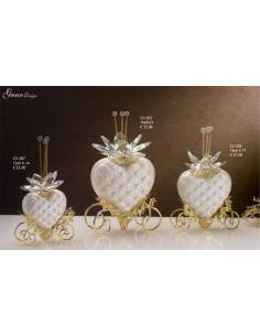 Profumatore ambiente bomboniere cuore Grace Design dettagli dorati fiore cristallo
